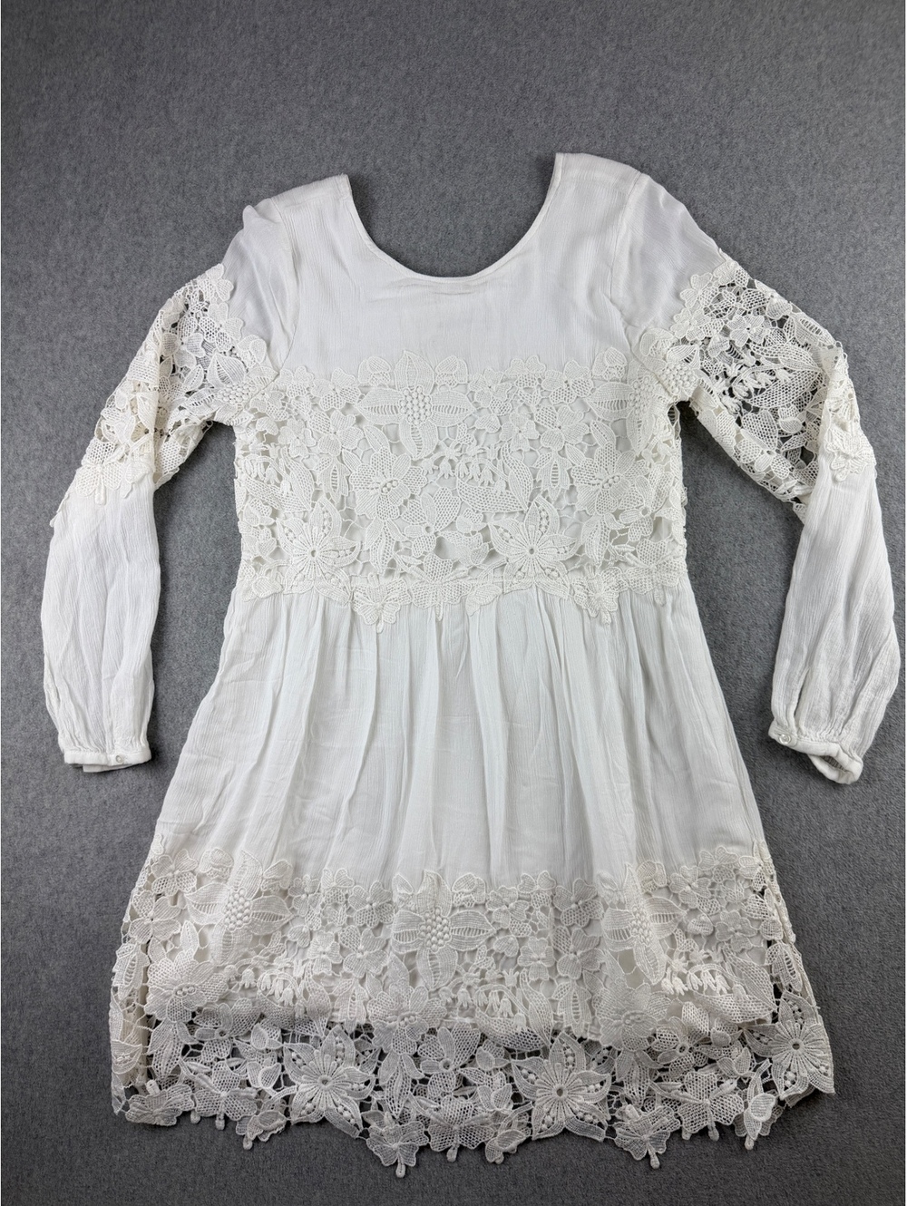 Abercrombie & Fitch Women's White Lace Long Sleeve Dress Size S